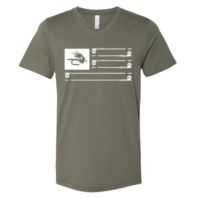 Fly Fishing Flag V-Neck T-Shirt