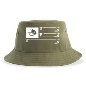 Fly Fishing Flag Sustainable Bucket Hat