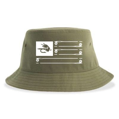 Fly Fishing Flag Sustainable Bucket Hat