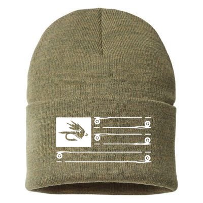 Fly Fishing Flag Sustainable Knit Beanie