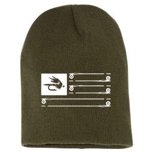 Fly Fishing Flag Short Acrylic Beanie