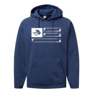 Fly Fishing Flag Performance Fleece Hoodie