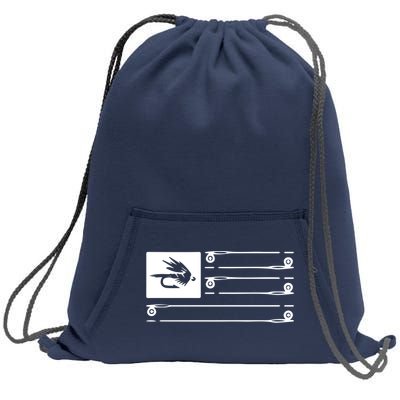 Fly Fishing Flag Sweatshirt Cinch Pack Bag