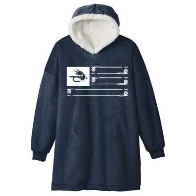 Fly Fishing Flag Hooded Wearable Blanket