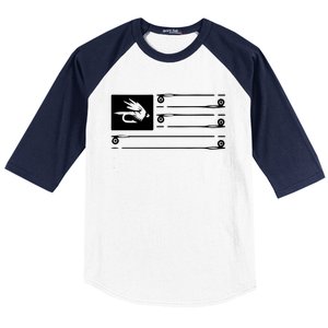 Fly Fishing Flag Baseball Sleeve Shirt