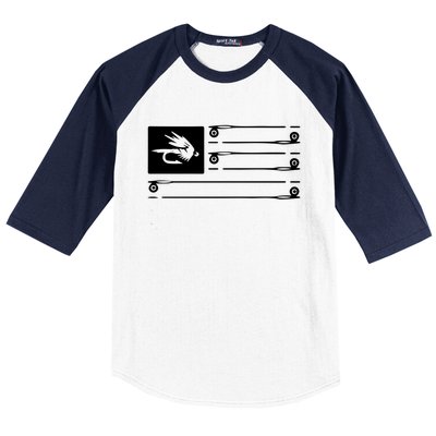 Fly Fishing Flag Baseball Sleeve Shirt