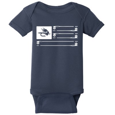 Fly Fishing Flag Baby Bodysuit