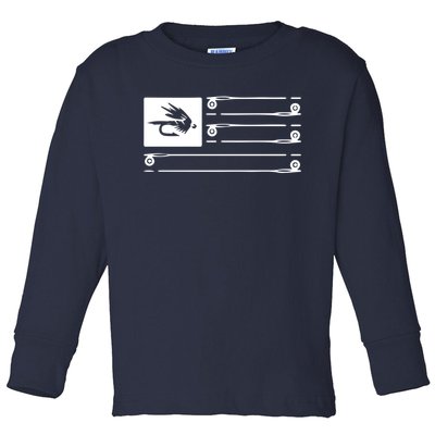 Fly Fishing Flag Toddler Long Sleeve Shirt