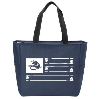 Fly Fishing Flag Zip Tote Bag