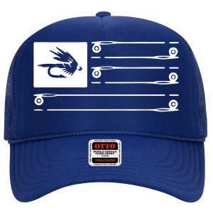 Fly Fishing Flag High Crown Mesh Back Trucker Hat