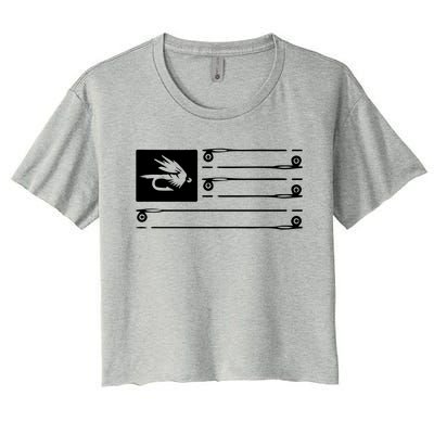 Fly Fishing Flag Women's Crop Top Tee