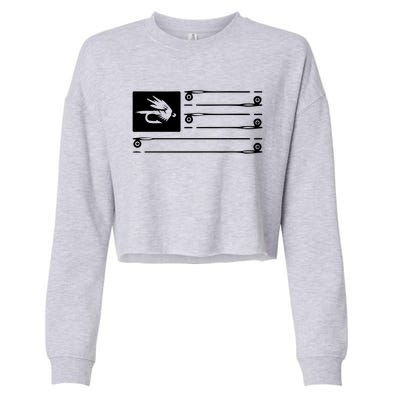 Fly Fishing Flag Cropped Pullover Crew