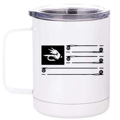 Fly Fishing Flag 12 oz Stainless Steel Tumbler Cup