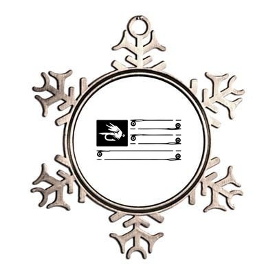 Fly Fishing Flag Metallic Star Ornament