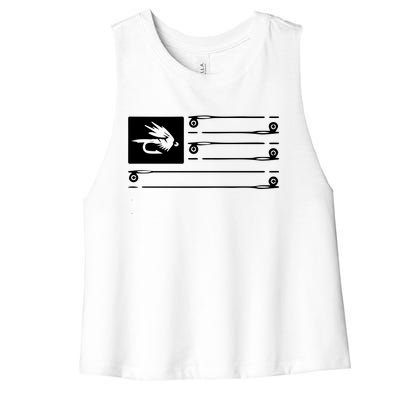 Fly Fishing Flag Women's Racerback Cropped Tank