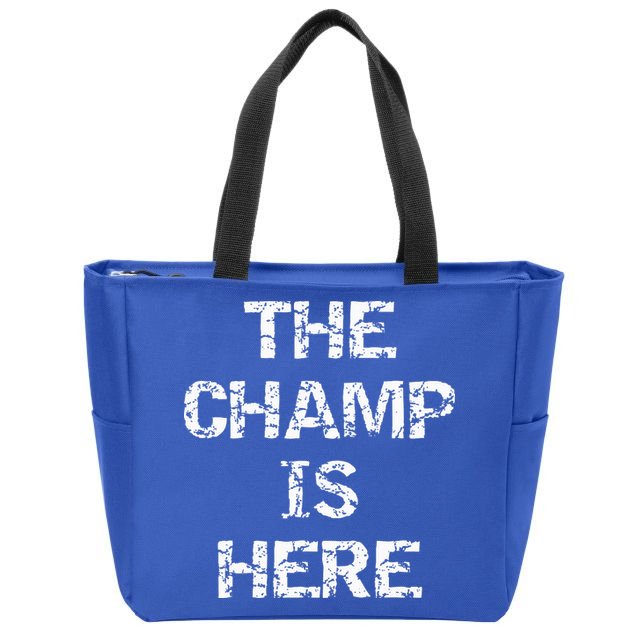 Funny Fantasy Football Championship Trophy The Champ Is Here Zip Tote Bag