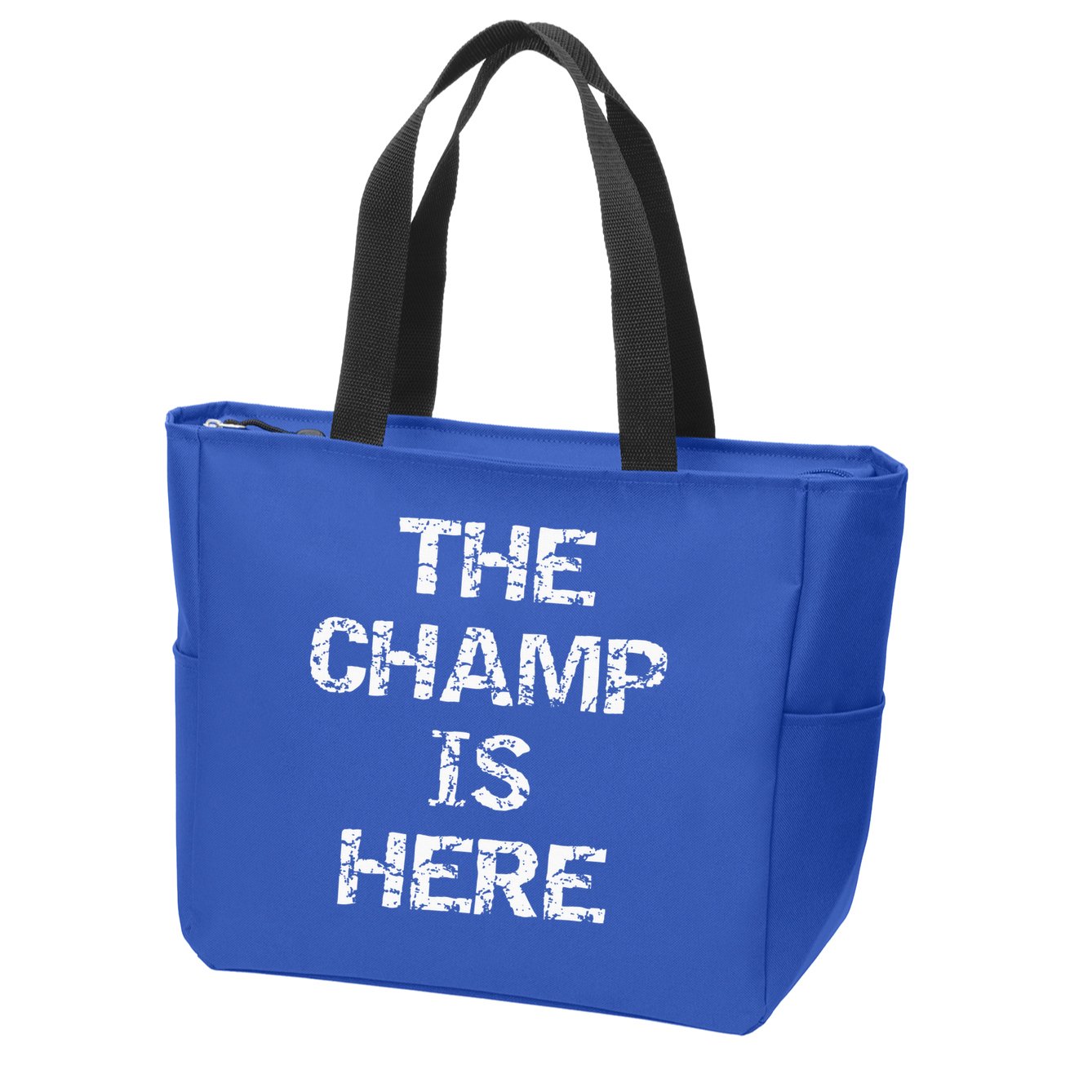 Funny Fantasy Football Championship Trophy The Champ Is Here Zip Tote Bag