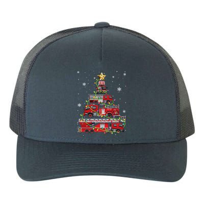 Funny Firefighter Fire Truck Christmas Tree Xmas Funny Gift Yupoong Adult 5-Panel Trucker Hat