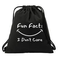Funny Fun Fact I Don't Care Sarcastic Drawstring Bag