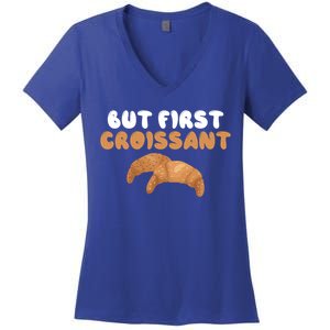 France Food French But First Croissant Gift Women's V-Neck T-Shirt