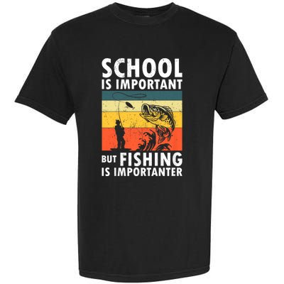 Funny Fishing Fisherman Lover School Is Important But Fishing Is Importanter Garment-Dyed Heavyweight T-Shirt