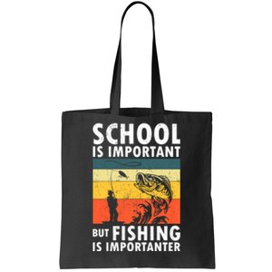 Funny Fishing Fisherman Lover School Is Important But Fishing Is Importanter Tote Bag