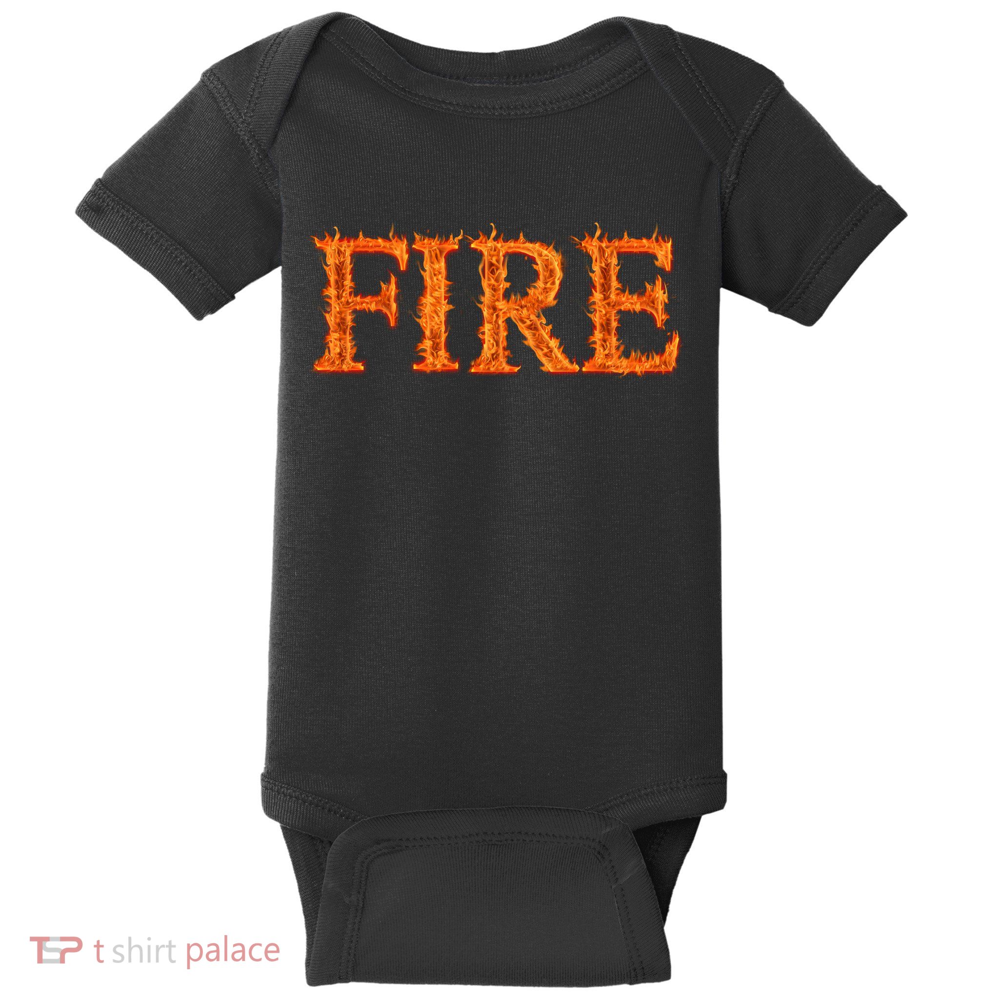 Flaming Fire Baby Bodysuit