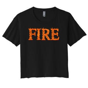 Flaming Fire Women's Crop Top Tee