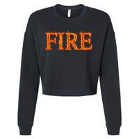 Flaming Fire Cropped Pullover Crew
