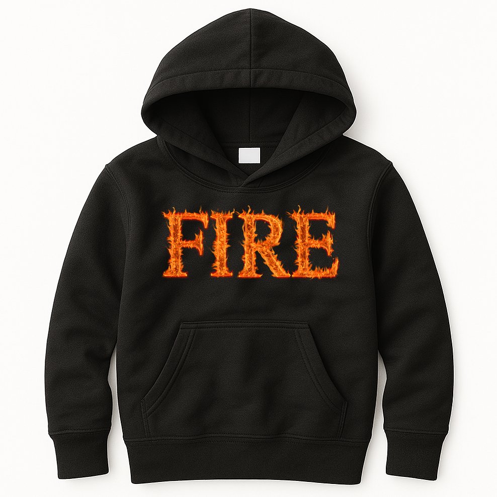 Flaming Fire Kids Hoodie