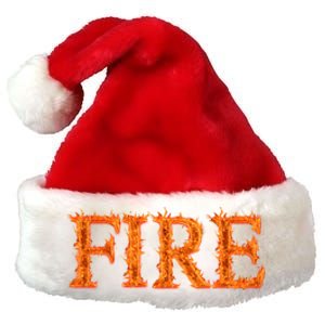 Flaming Fire Premium Christmas Santa Hat