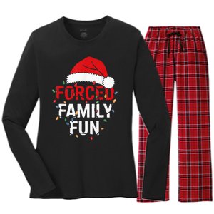 Forced Family Fun Sarcastic Christmas Women's Long Sleeve Flannel Pajama Set 