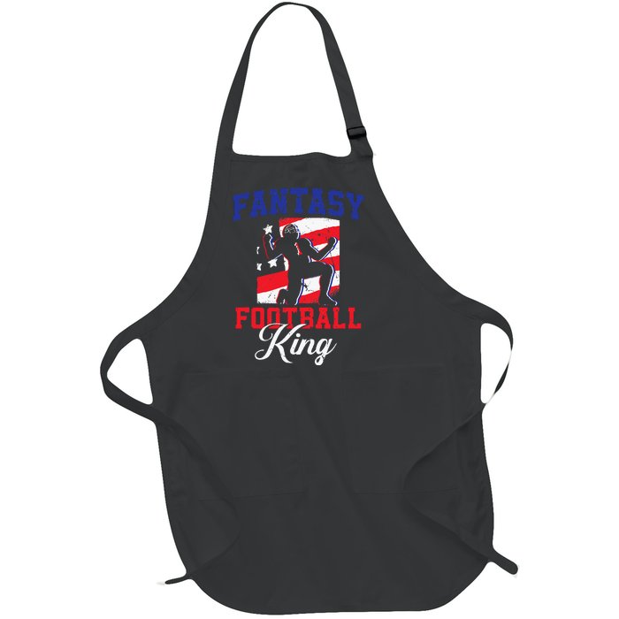 Football Funny Fantasy Football Draft Fantasy Football King Full-Length Apron With Pockets