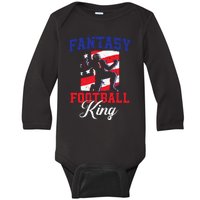 Football Funny Fantasy Football Draft Fantasy Football King Baby Long Sleeve Bodysuit