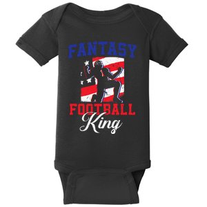 Football Funny Fantasy Football Draft Fantasy Football King Baby Bodysuit