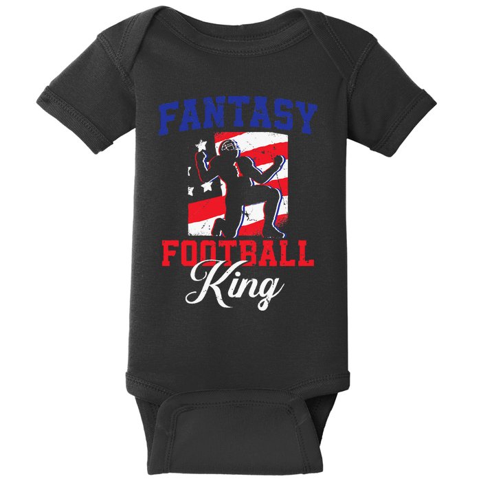 Football Funny Fantasy Football Draft Fantasy Football King Baby Bodysuit