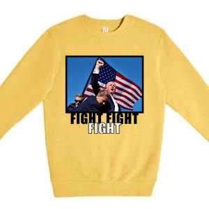 Fight Fight Fight For America Trump 2024 Assassination Attempt Premium Crewneck Sweatshirt