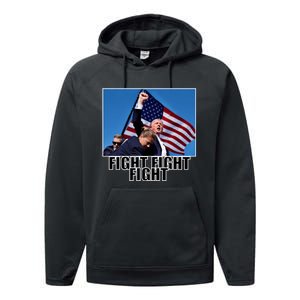 Fight Fight Fight For America Trump 2024 Assassination Attempt Performance Fleece Hoodie