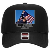 Fight Fight Fight For America Trump 2024 Assassination Attempt High Crown Mesh Back Trucker Hat