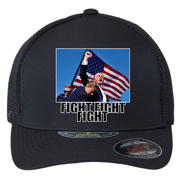 Fight Fight Fight For America Trump 2024 Assassination Attempt Flexfit Unipanel Trucker Cap