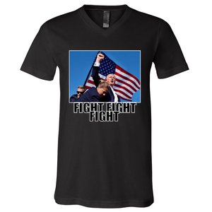 Fight Fight Fight For America Trump 2024 Assassination Attempt V-Neck T-Shirt