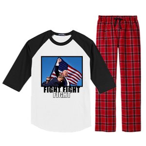 Fight Fight Fight For America Trump 2024 Assassination Attempt Raglan Sleeve Pajama Set