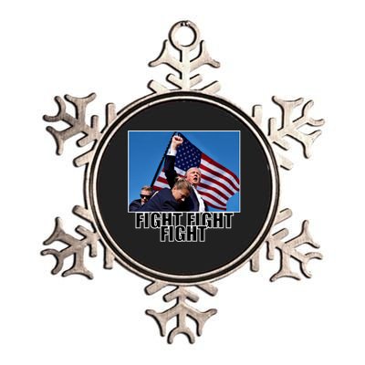 Fight Fight Fight For America Trump 2024 Assassination Attempt Metallic Star Ornament