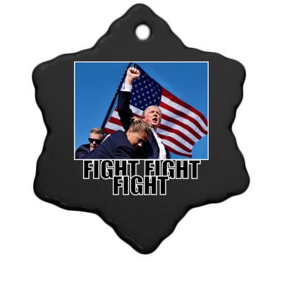 Fight Fight Fight For America Trump 2024 Assassination Attempt Ceramic Star Ornament