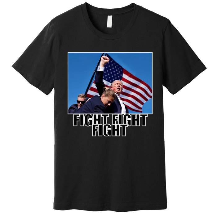 Fight Fight Fight For America Trump 2024 Assassination Attempt Premium T-Shirt