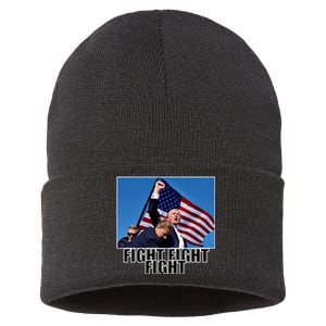 Fight Fight Fight For America Trump 2024 Assassination Attempt Sustainable Knit Beanie