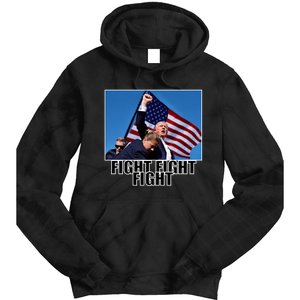 Fight Fight Fight For America Trump 2024 Assassination Attempt Tie Dye Hoodie