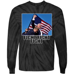 Fight Fight Fight For America Trump 2024 Assassination Attempt Tie-Dye Long Sleeve Shirt