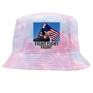 Fight Fight Fight For America Trump 2024 Assassination Attempt Tie-Dyed Bucket Hat