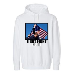 Fight Fight Fight For America Trump 2024 Assassination Attempt Garment-Dyed Fleece Hoodie